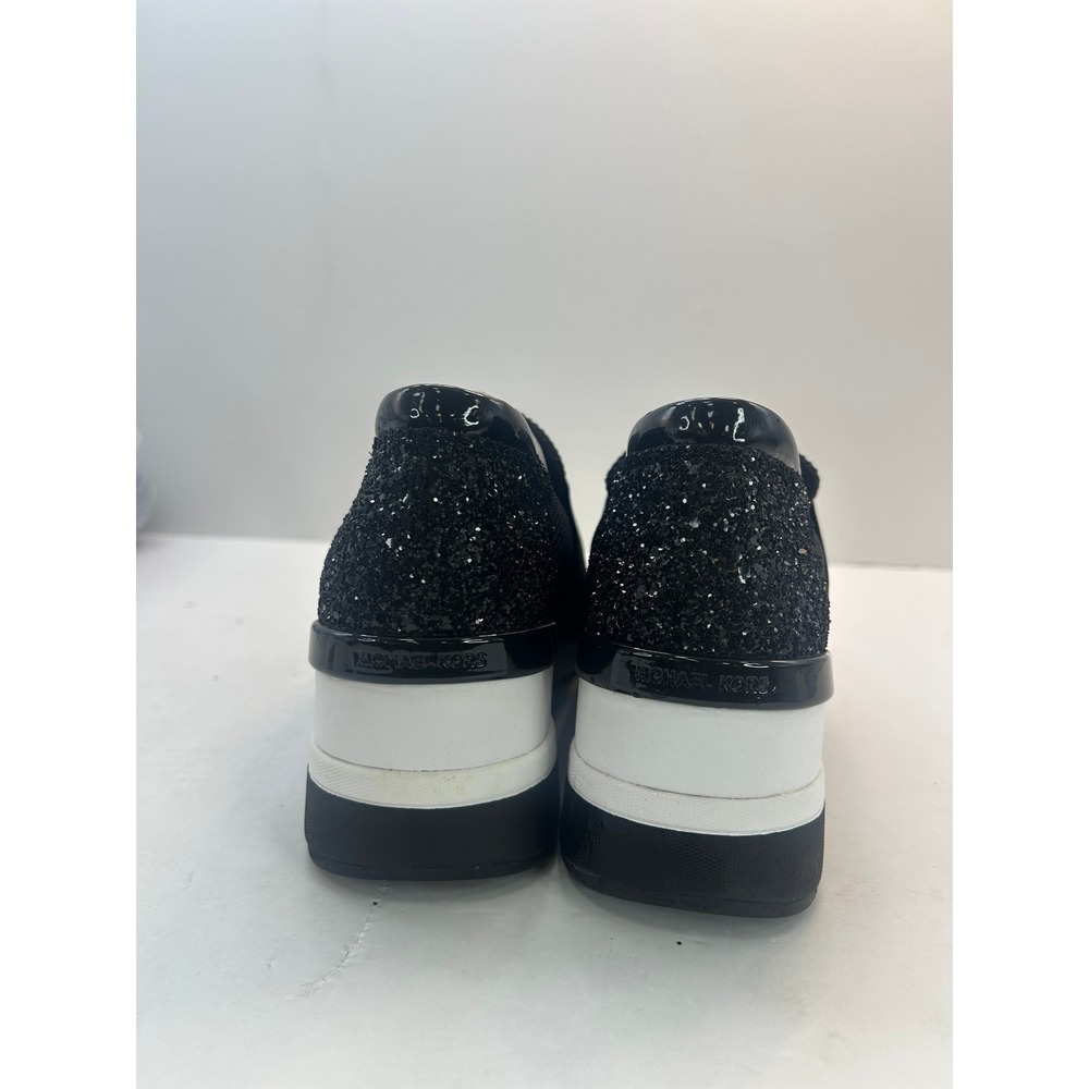 Michael Kors Felix Wedge Trainer Women Sz 10M Black New Without Box - Picture 2 of 6